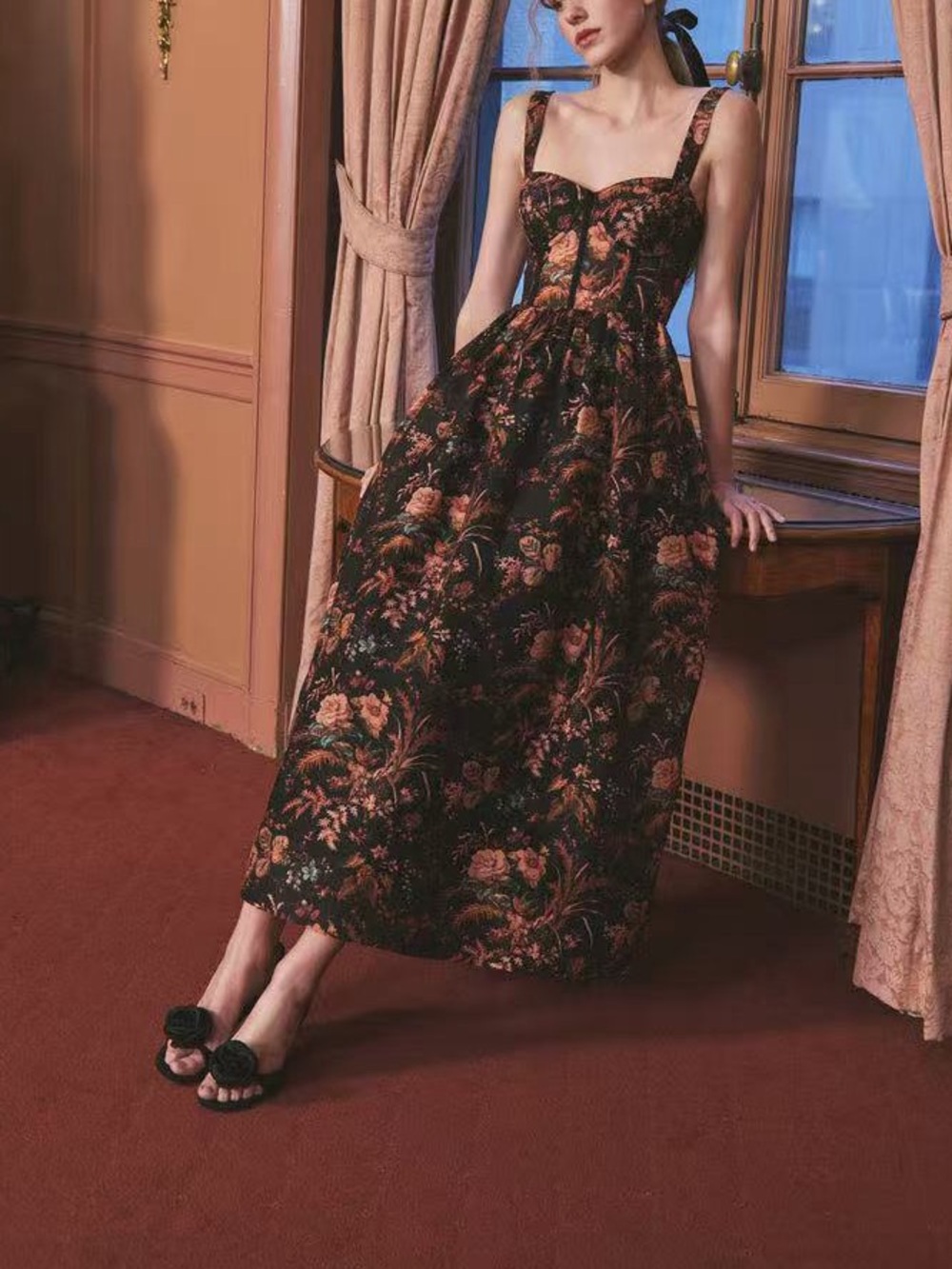Cara Cara Pheobe Midi Dress Pindell Black